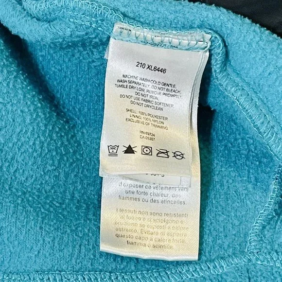 Columbia Womens Fleece Jacket Women’s Small Turquoise Zip Up Thumb Holes - Picture 6 of 9